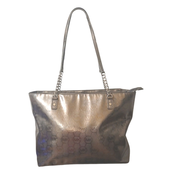 Michael Kors Bronze Tote Metalluc Chain-Link Shoulder Bag - Picture 2 of 12